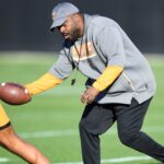 Tim Banks during practice.