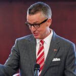 Alabama AD Greg Byrne introduces Kalen DeBor.